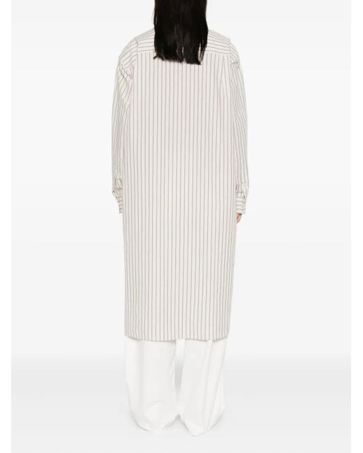 Vestido camisero Chihiro a rayas The Row de color White