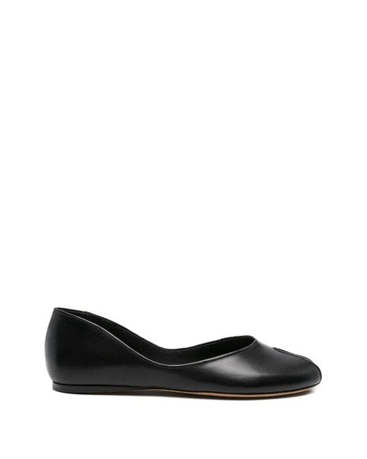 Jude Black Peep-Toe Ballet Flats