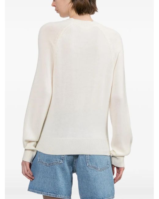 A.P.C. White Cable-Knit Sweater