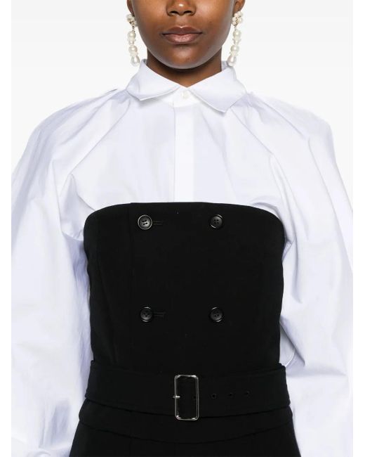 Comme des Garçons Geplooide Midi-Jurk in het Black