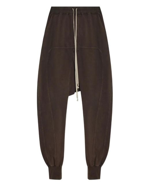Rick Owens Brown Drawstring Cuffed Trousers for men