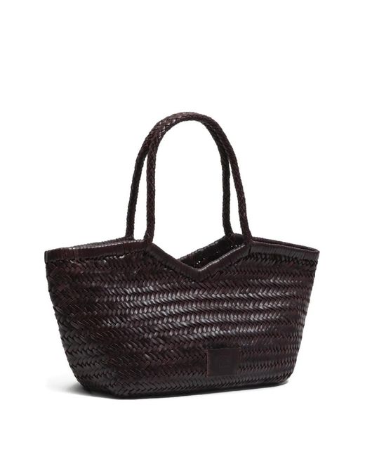 Bimba Y Lola Black Large Braided Handle Tote Bag