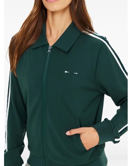The Upside Green Zip-Front Stripe-Detail Jacket