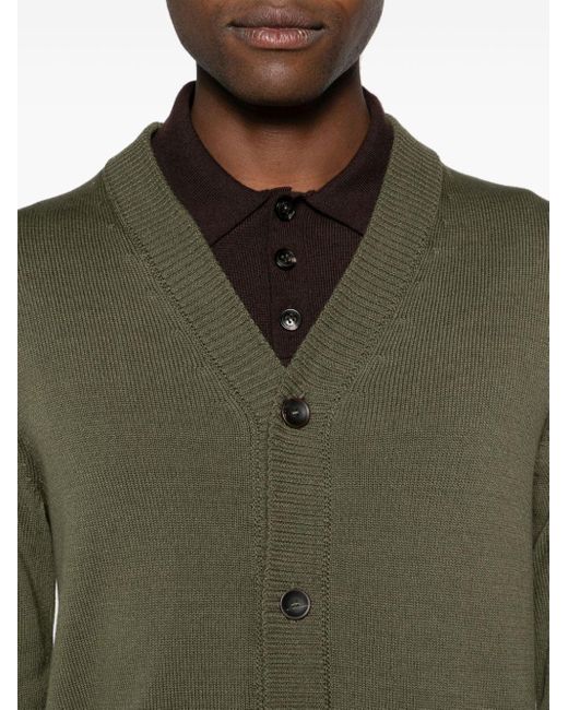 メンズ Zanone Button-up Cotton Cardigan Green