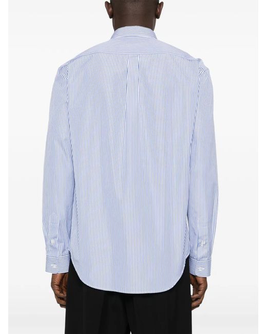 Balmain White Striped-Pattern Shirt for men