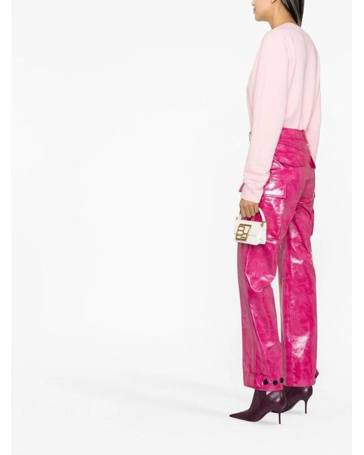 Felpa Con Stampa di Palm Angels in Pink