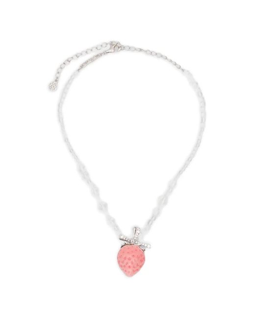 YVMIN White Strawberry-Pendant Necklace
