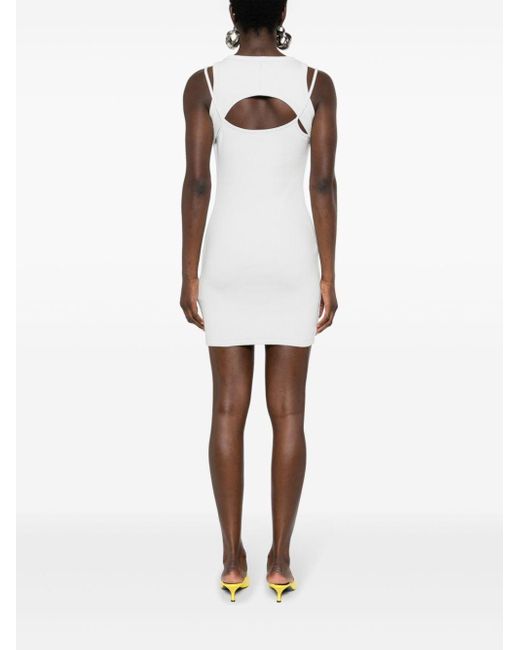Off-White c/o Virgil Abloh White Cut-out Ribbed-knit Dress