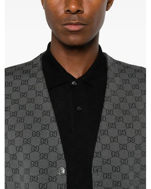 Gucci Gray Gg Supreme Cardigan for men