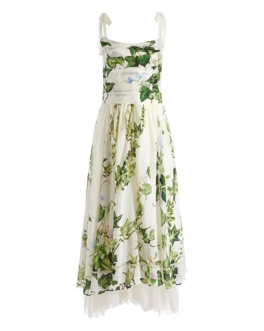 Alice + Olivia Green Haven Floral Midi Dress
