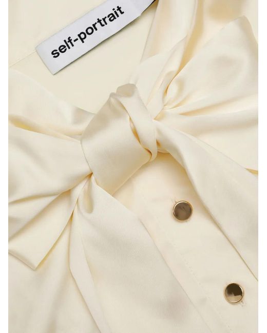 Self-Portrait White Satin Lace Midi Dress
