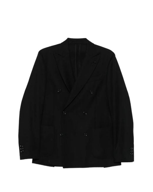 Lardini Black Veste À Boutonnière Croisée for men