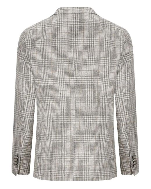 Tagliatore Gray Checked Buttoned Blazer for men