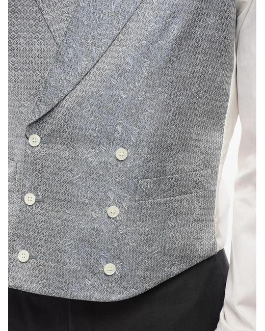 Corneliani Gray Double-Breasted Waistcoat for men