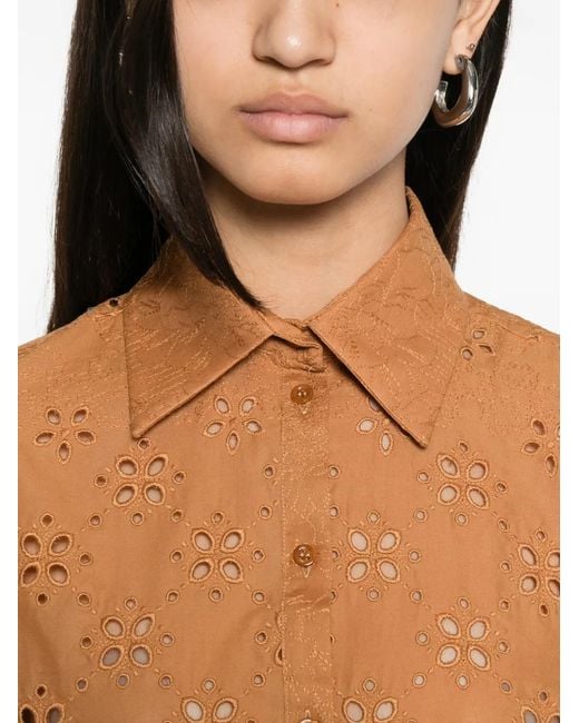 Ermanno Scervino Orange Broderie-Anglaise Mini Dress