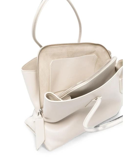 The Attico Natural Medium La Passeggiata Leather Shoulder Bag