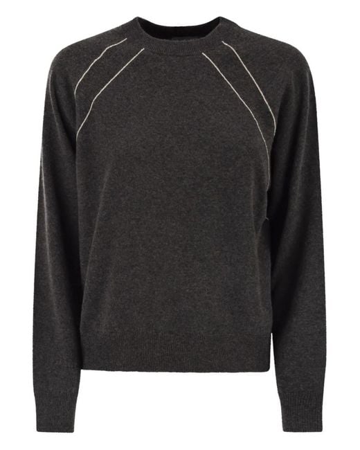 Peserico Black Crew-neck Sweater