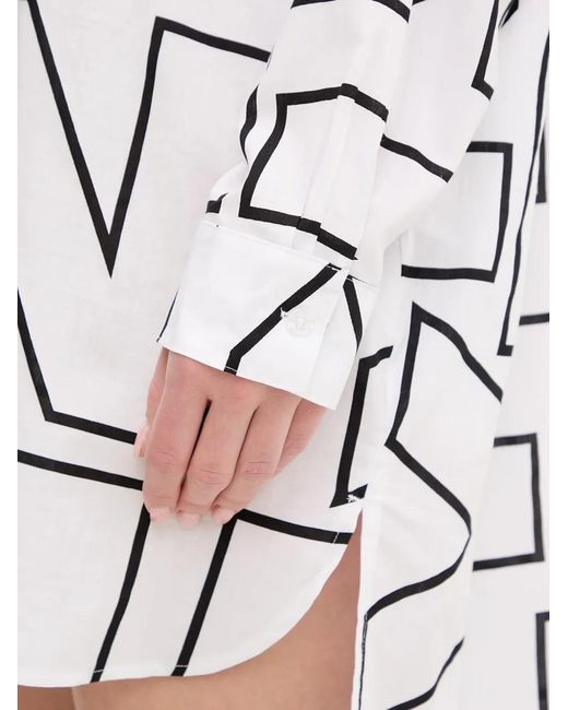 DKNY White Logo-Print Pajama Shirt