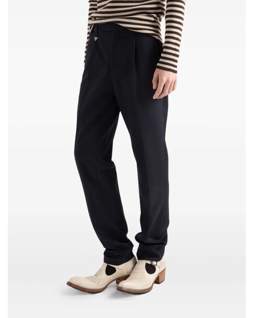Prada Blue Wool Pants for men