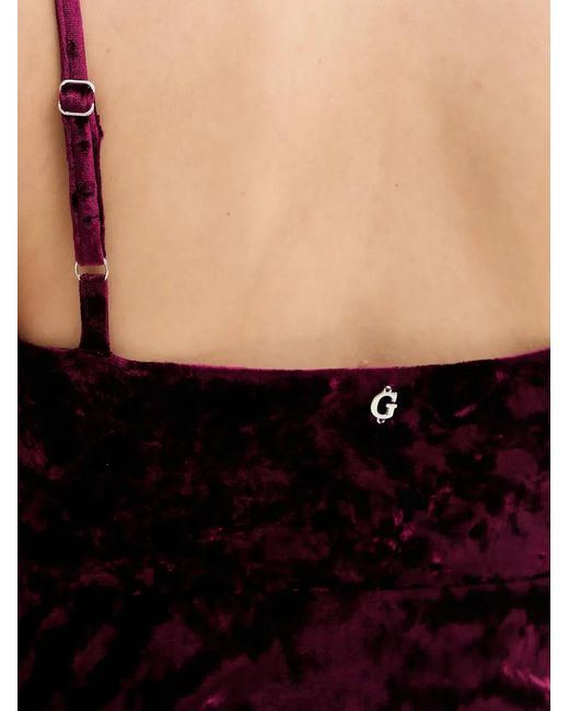 Guess Red Velvet Slip Maxi Dress