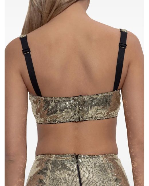 Dolce & Gabbana Gray Sequin Bra