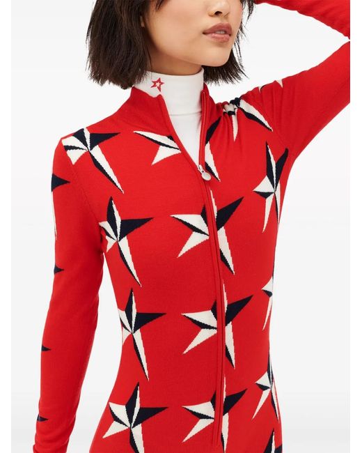 Perfect Moment Red Ski Intarsia-Knit Jumper