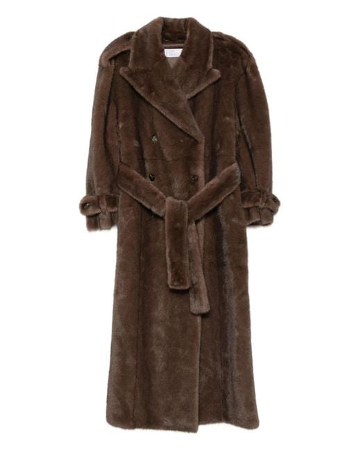 GIUSEPPE DI MORABITO Brown Belted Double-Breasted Coat