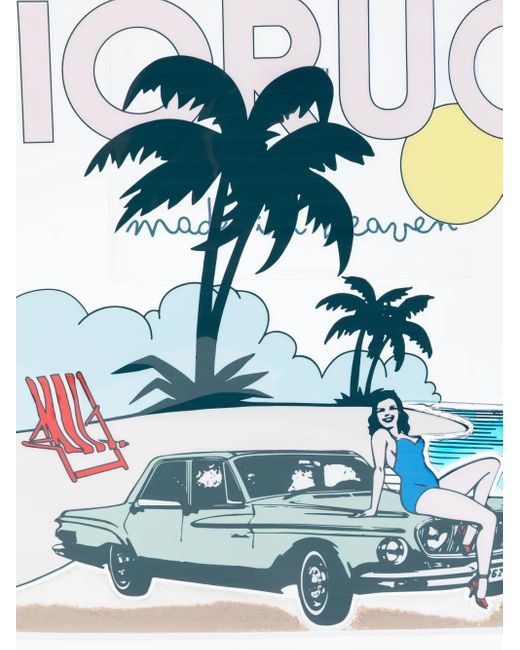 Fiorucci Blue Logo-Print Tote Bag