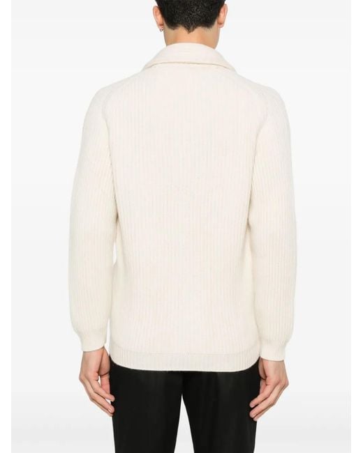 Fedeli White Terminillo Cardigan for men