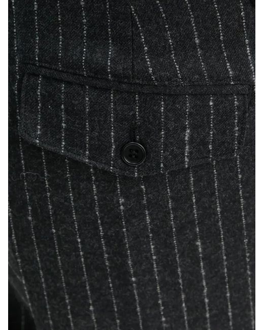 sunflower Black Pinstriped Trousers for men