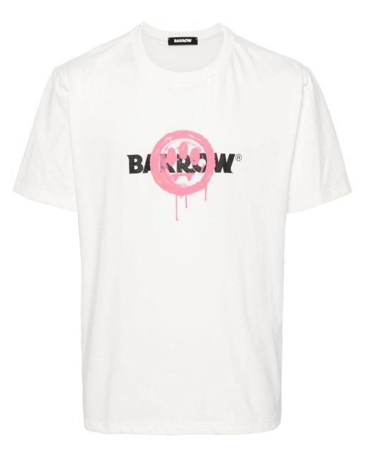 Barrow White Logo-print Cotton T-shirt
