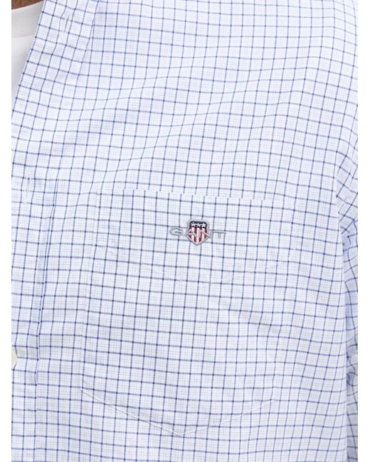 Camisa A Cuadros Con Bolsillo De Parche Gant de hombre de color White