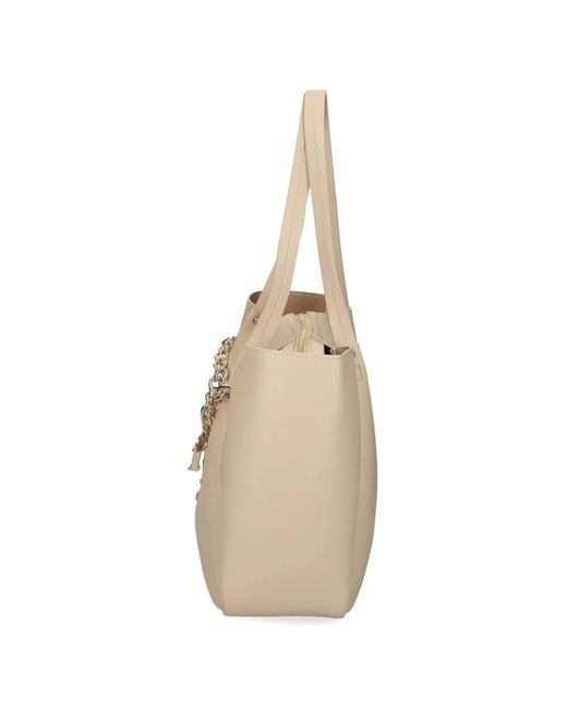 Just Cavalli White Chain-Charm Shoulder Bag