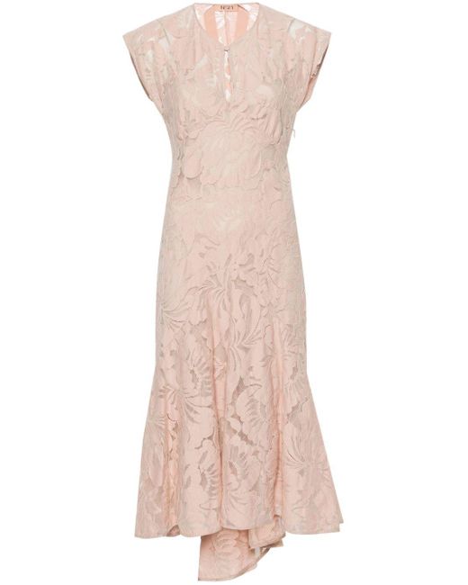 N°21 Midi-jurk Met Kant in het Pink