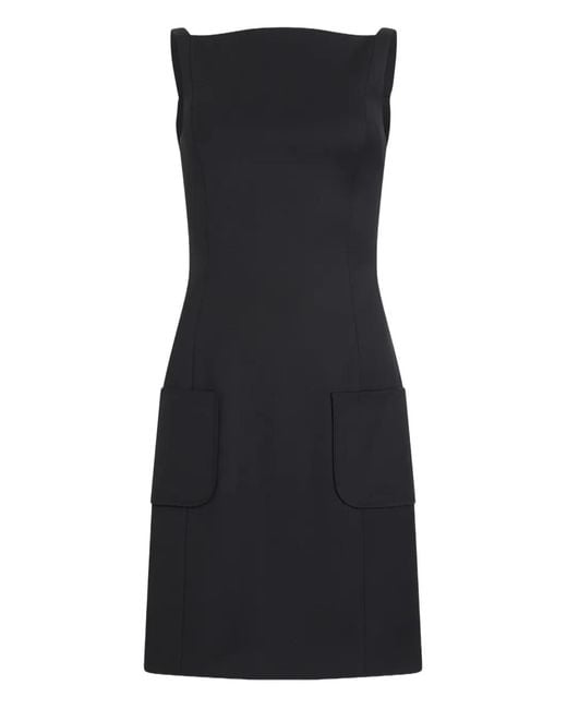 Patou Black Pockets Mini Dress