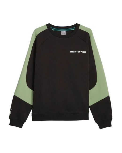 PUMA Black X Mercedes Amg Colour-Block Sweatshirt for men