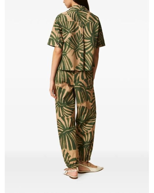 Twinset Green Printed Joggers With Print