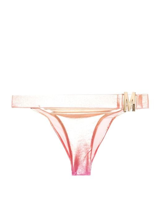 Moschino Pink Metallic-ombré Bikini Bottom