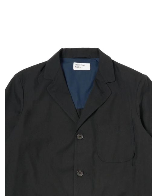 Universal Works Black Three-Button Jacket for men