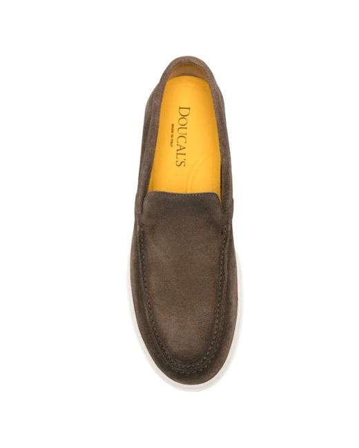 Doucal's White Leather Loafers for men