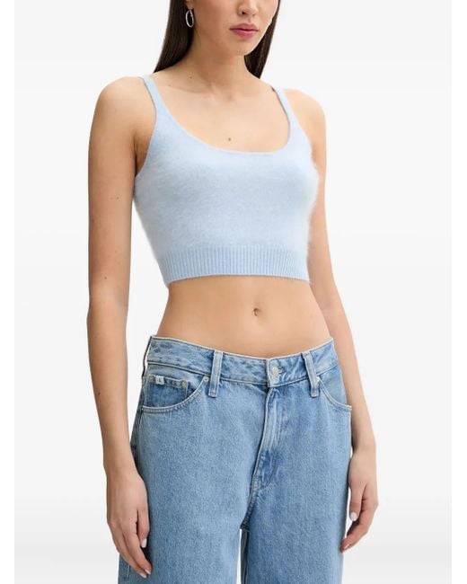 From Future Blue Cashmere Top