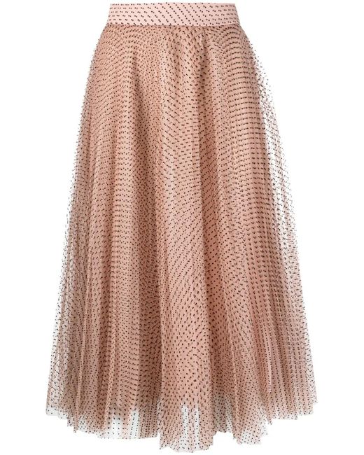 Philosophy Di Lorenzo Serafini Pink Polka-Dot Tulle Midi Skirt