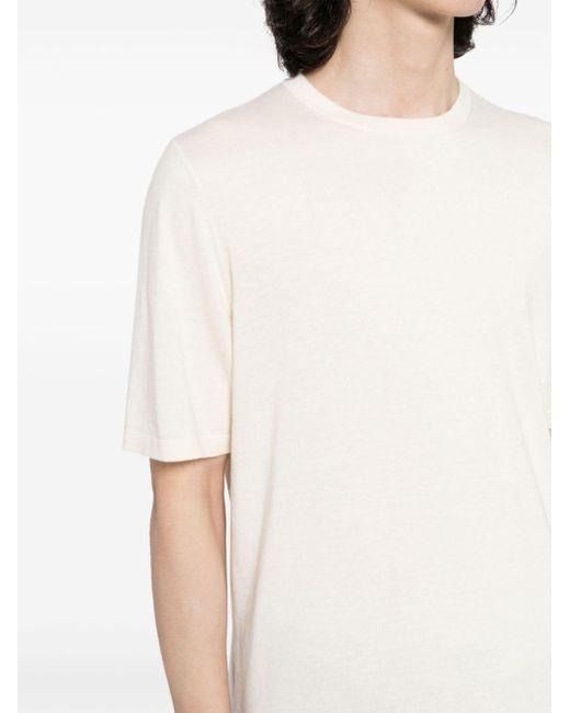 T-shirt a maglia fine di N.Peal Cashmere in White da Uomo