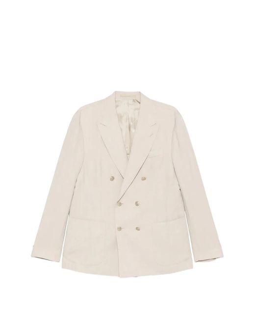 Eleventy Natural Double-Breasted Blazer for men