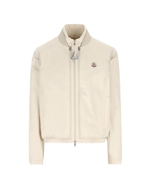 Moncler White Logo-Patch Detachable-Sleeve Jacket for men