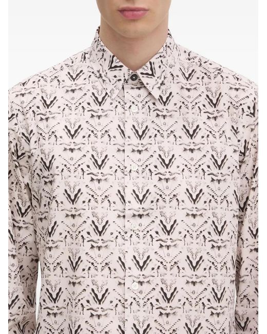 Paul Smith Gray Patterned Long-Sleeved Shirt for men