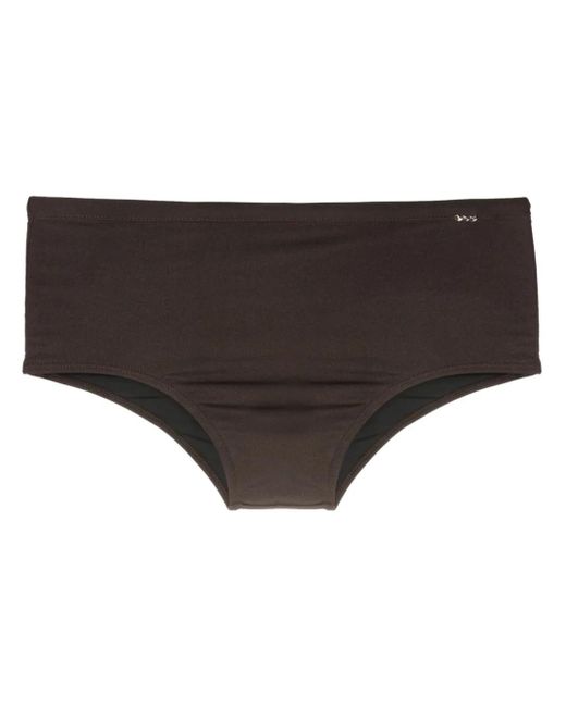 Amir Slama Black Logo-Plaque Swim Trunks for men