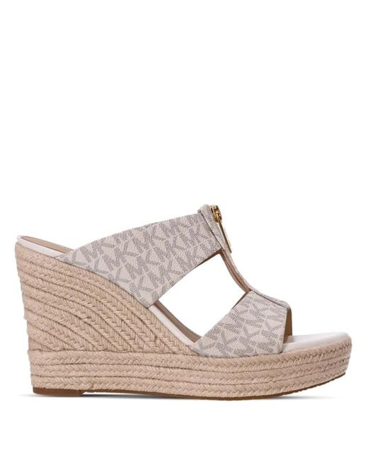 MICHAEL Michael Kors Pink Bradley Leather Wedge Espadrilles