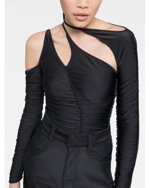 Top Asimmetrico Con Cut-Out X Ester Mana di AZ FACTORY in Black