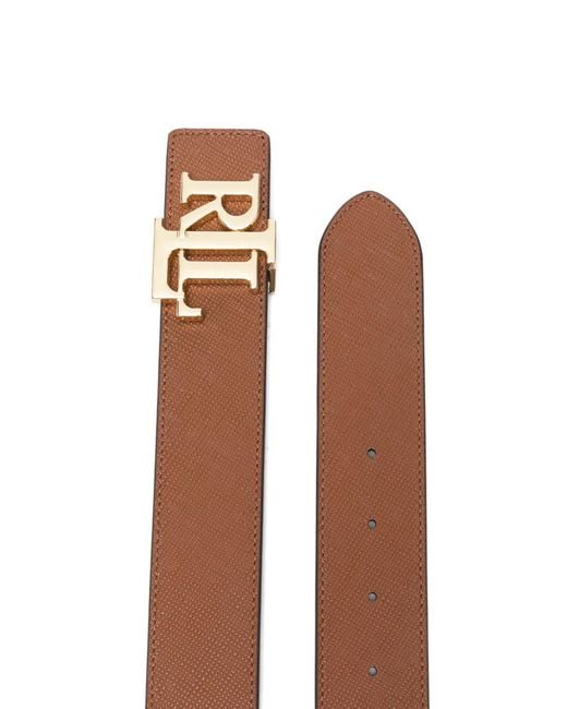 Ralph Lauren White Logo-Detail Buckle Belt